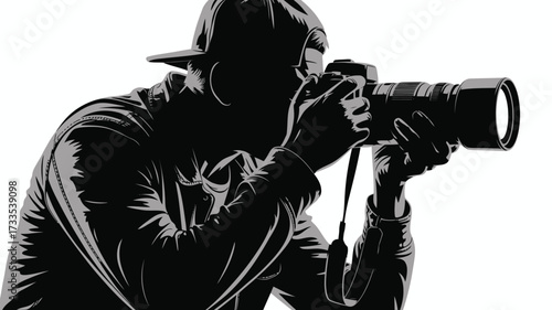 Vector Silhouette of Photographer
