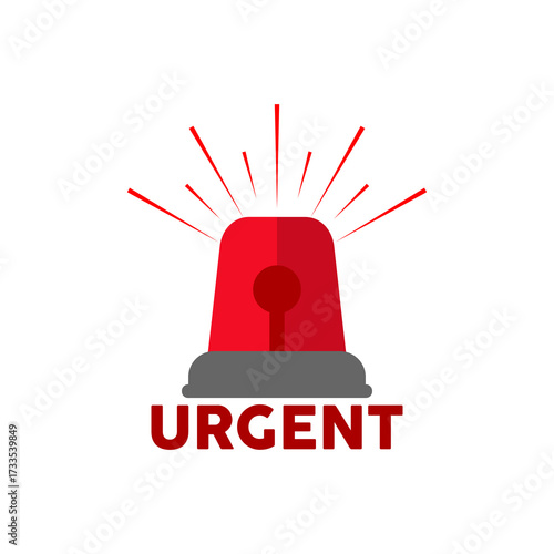 Urgent Alarm siren icon isolated on white background