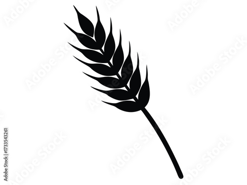 wheat stalk silhouette vector icon