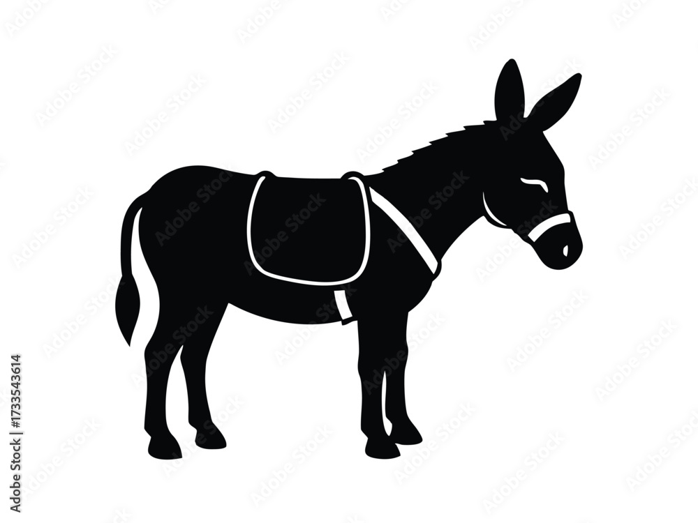 Fototapeta premium working mule silhouette vector icon
