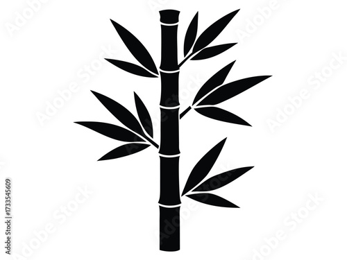 bamboo stalk silhouette vector icon