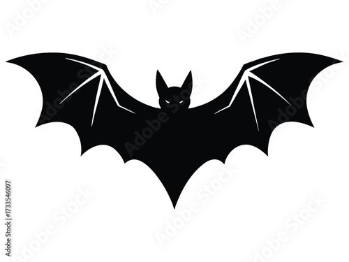 bat flying silhouette vector icon