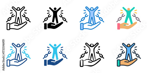 Freedmen icon set multiple style collection 

