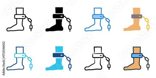 Enslaved people icon set multiple style collection 
