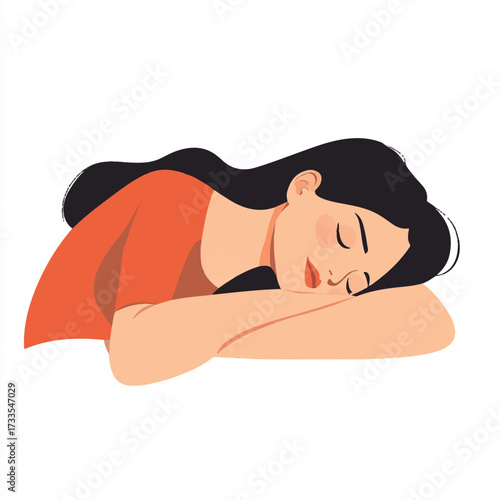  Woman Sleeping Relaxed Posture Resting