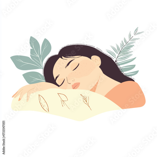  Woman Sleeping Relaxed Posture Resting