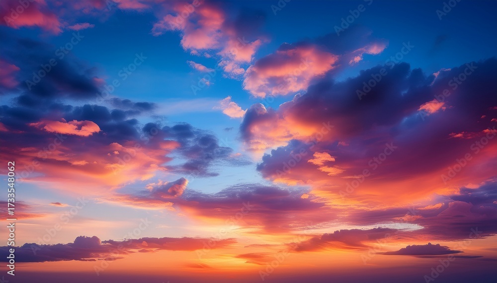 Obraz premium Sunset Colorful Clouds And Blue Sky Background