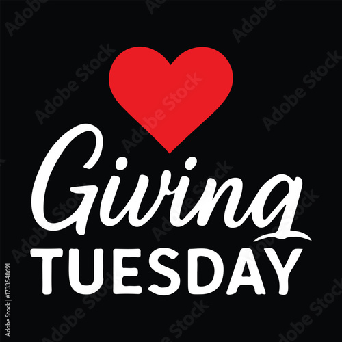 Red Heart Giving Tuesday Modern Logo Design