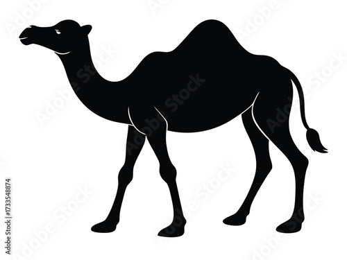 camel walking silhouette vector icon