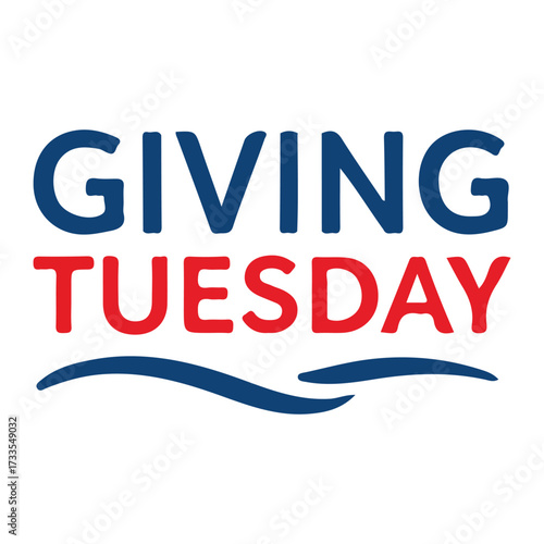 Blue Bold Text Giving Tuesday Typography