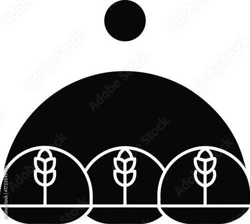 one line futuristic design of ai controlled agriculture illustration on transparent background