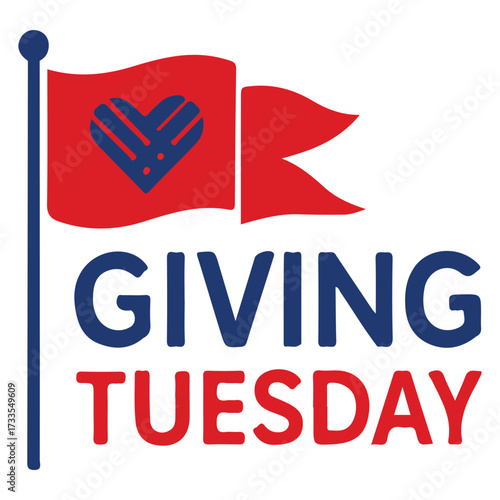Minimal Red and Blue Giving Tuesday Typography Design