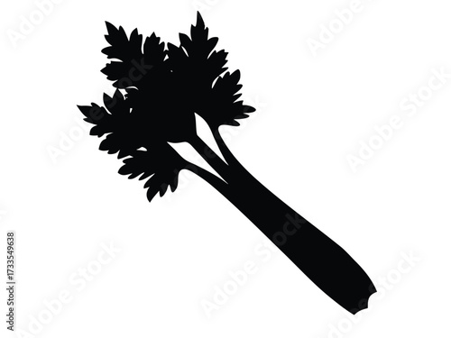 celery stalk silhouette vector icon