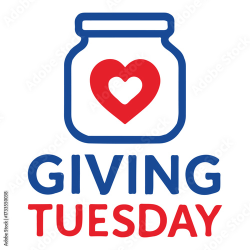 Red Heart with Black Background Giving Tuesday Design