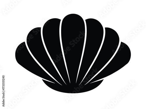 clam shell silhouette vector icon