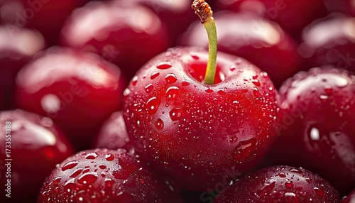 Close-up of fresh, juicy cherries