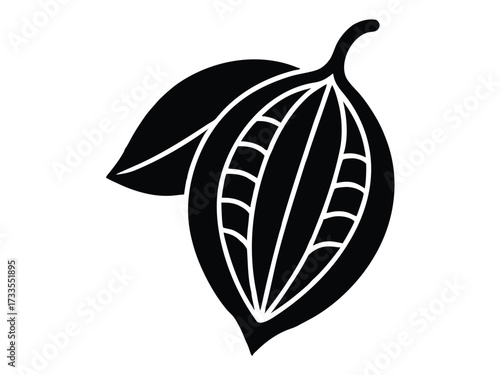 cocoa pod silhouette vector icon