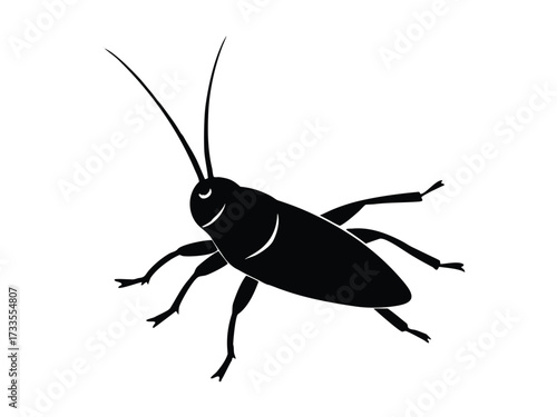 cricket standing silhouette vector icon