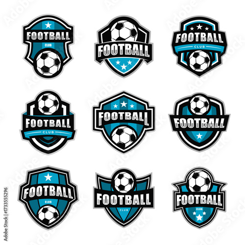 set of football or soccer club logo design