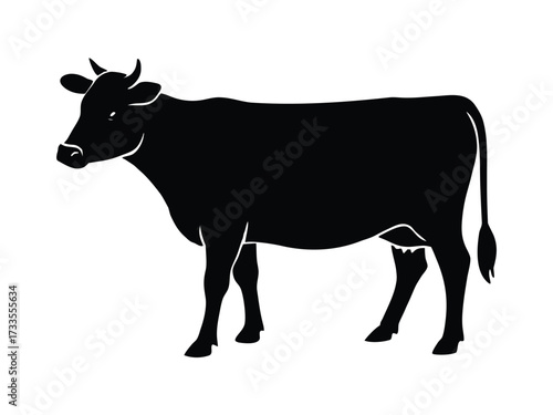 dairy cow silhouette vector icon