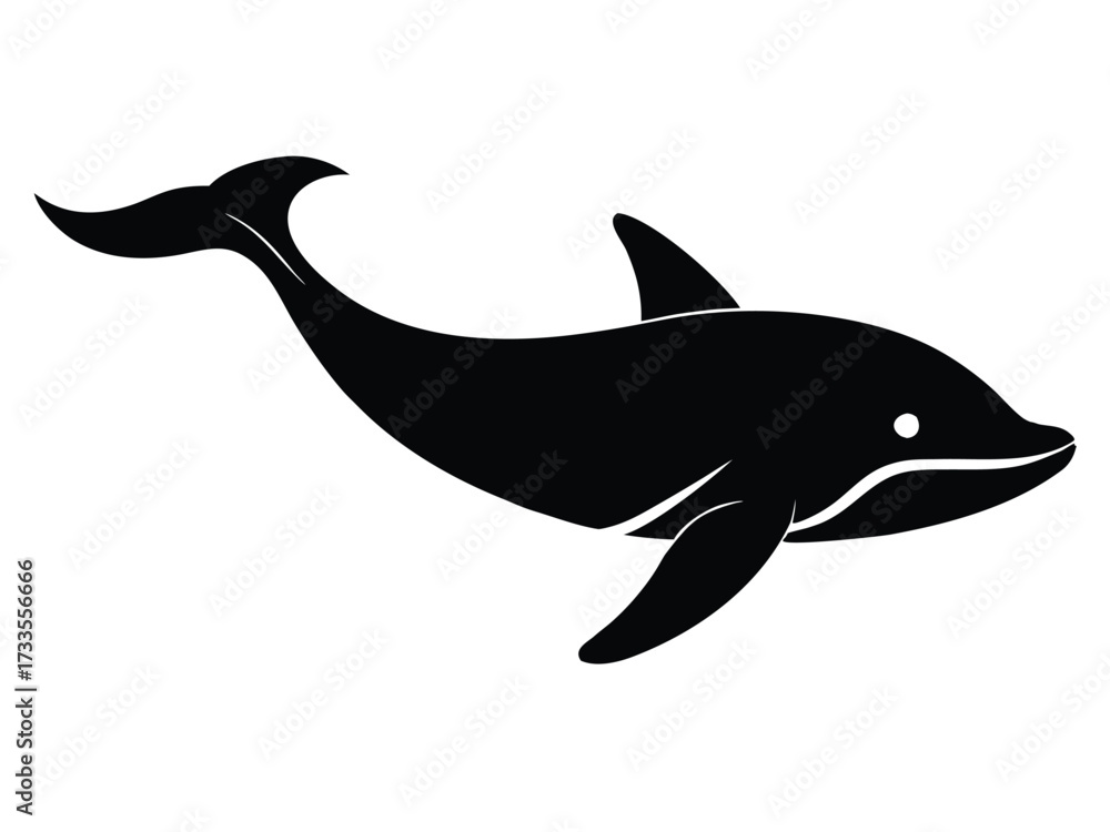 Fototapeta premium diving whale silhouette vector icon