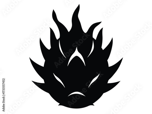 dragon fruit silhouette vector icon