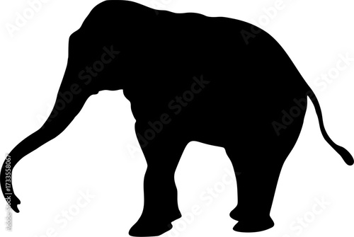 Elephant Silhouette Vector Illustration | Safari, Wildlife, Jungle, Nature Design