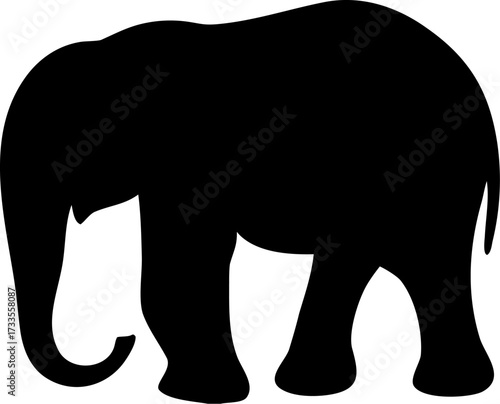 Elephant Silhouette Vector Illustration | Safari, Wildlife, Jungle, Nature Design