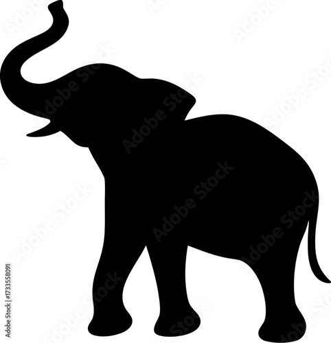 Elephant Silhouette Vector Illustration | Safari, Wildlife, Jungle, Nature Design