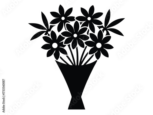 flower bouquet silhouette vector icon