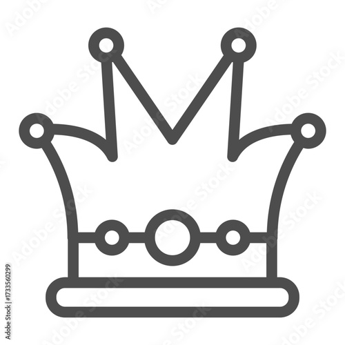 Kings crown line icon, jewelry concept. Vector graphics. Crown sign on white background, outline style icon for mobile or web design.