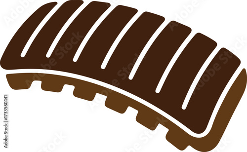 grilled ribs silhouette bbq design, barbecue rib rack food vector, smoked ribs meat icon illustration