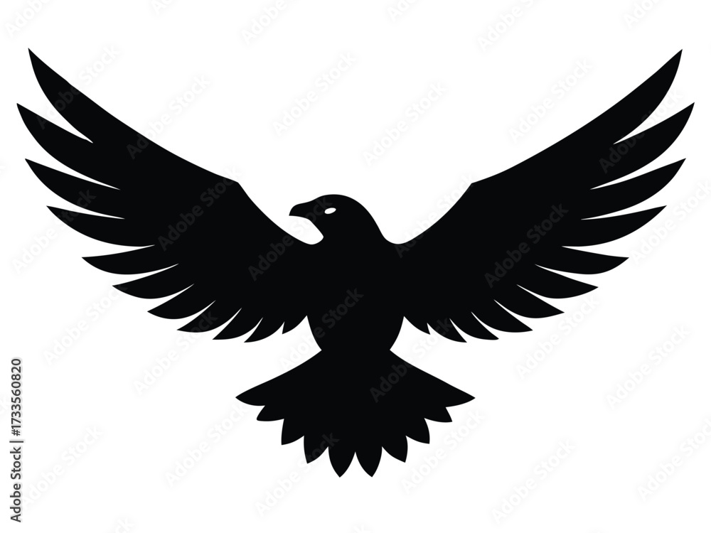 Obraz premium flying eagle silhouette vector icon