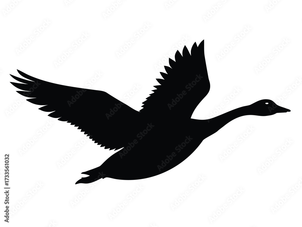 Obraz premium flying goose silhouette vector icon