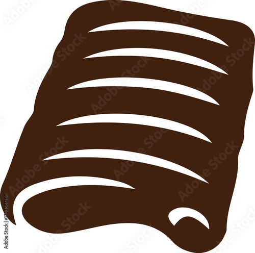 grilled ribs silhouette bbq design, barbecue rib rack food vector, smoked ribs meat icon illustration