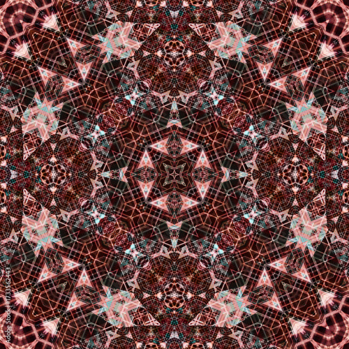 Seamless abstract art pattern. woven endless pattern. Square abstract background