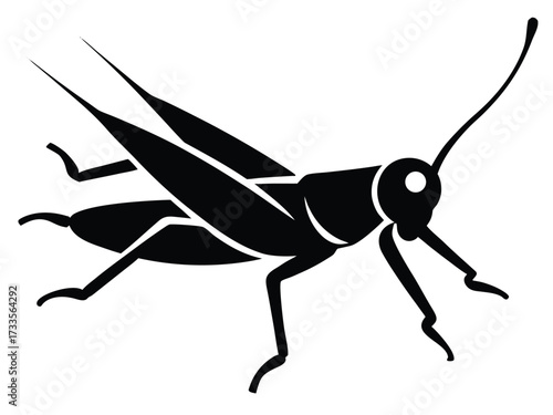 grasshopper jumping silhouette vector icon