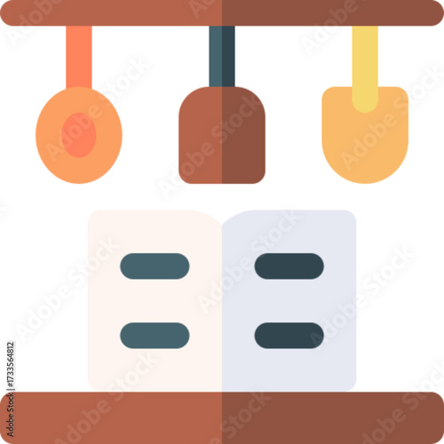 Cookbook Recipe Book Icon Vector Cooking Kitchen Food Guide