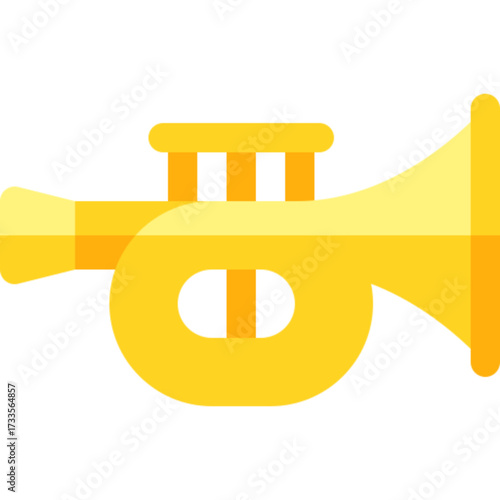 Cornet Horn Music Icon Vector Brass Instrument Band Performance