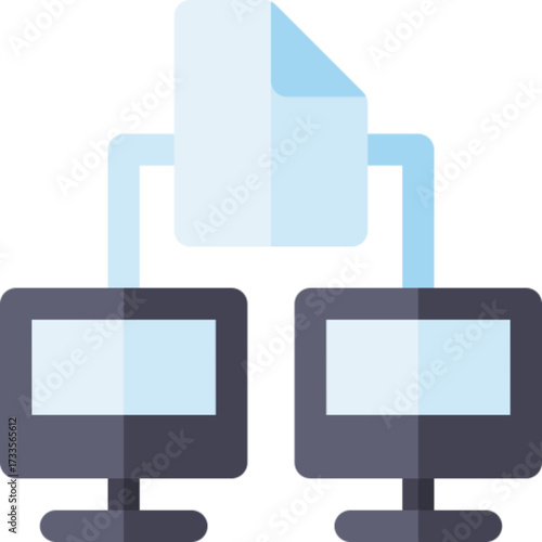 Data sharing network connection file transfer exchange icon