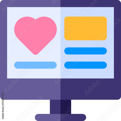 Dating app user interface online romance match icon