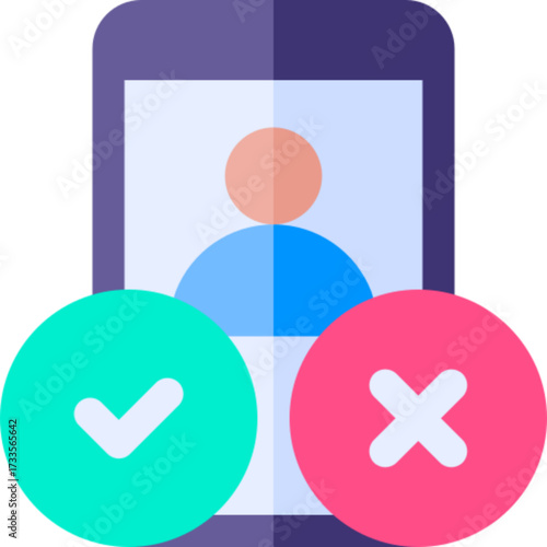 Dating app profile interface online love match icon