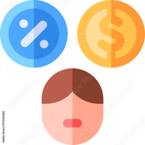 Debt finance money loan credit burden icon