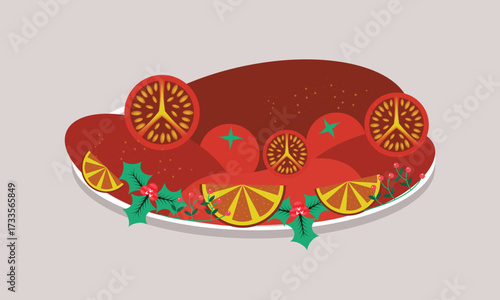 Roasted whole turkey with vegetables on white plate