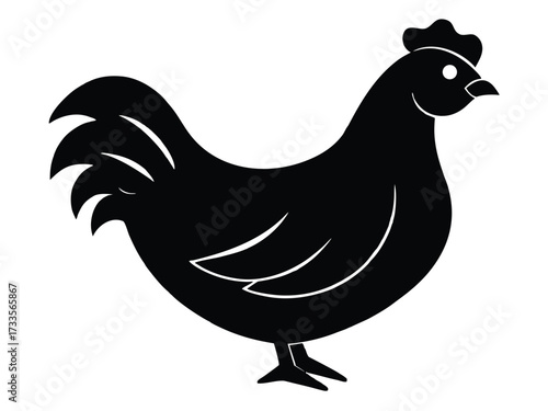 hen sitting silhouette vector icon