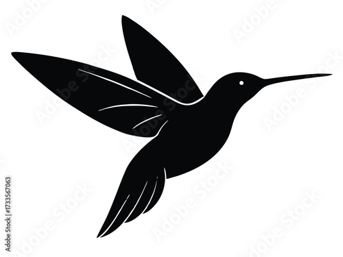 hummingbird hovering silhouette vector icon