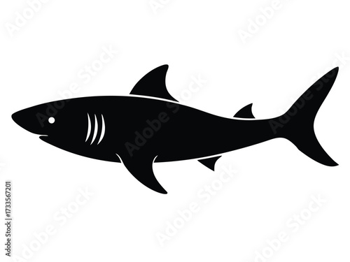 hunting shark silhouette vector icon