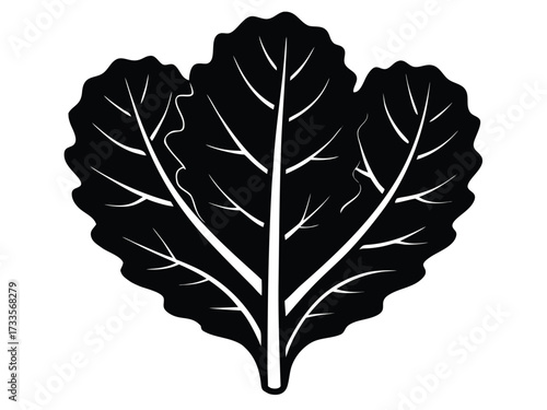 kale leaf silhouette vector icon