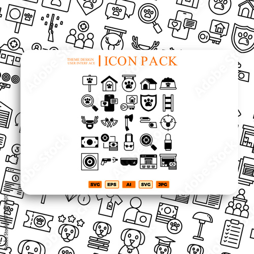 School security guard icons set