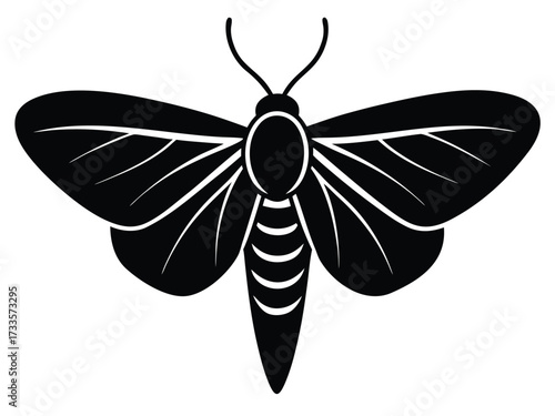 moth flying silhouette vector icon